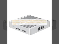 كمبيوتر شخصي صغير الحجم يعمل بنظام التشغيل Windows 10 وذاكرة الوصول العشوائي (RAM) سعة 8 جيجابايت، ومعالج Intel Celeron J1900