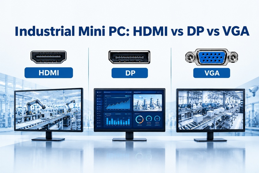 أحدث مدونات الشركة حول Industrial Mini PC: HD-MI vs DP vs VGA — Display Interface Comparison for Multi Screen Industrial Monitoring