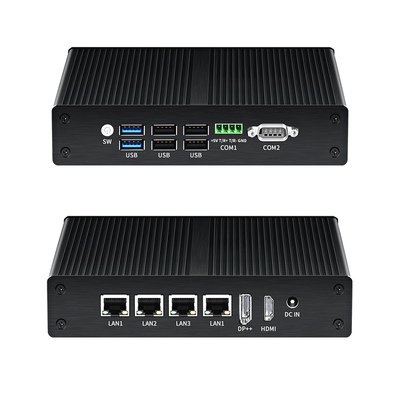 يشتري كمبيوتر صناعي صغير بدون مروحة لينكس إنتل N100 DDR4 16G رام 4LAN دوال كوم تصنيع عبر الإنترنت