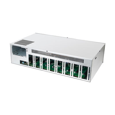 8 GPU معدات التعدين سلاط الحاسوب الرئيسي مع إمدادات الطاقة العالية وأربعة مروحة التبريد