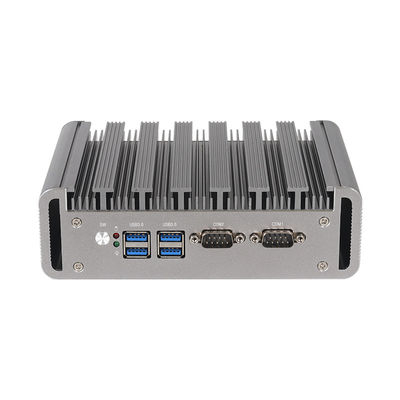 جهاز كمبيوتر صناعي مصغر بدون مروحة مع مزدوج RS232 COM مزدوج LAN DDR4