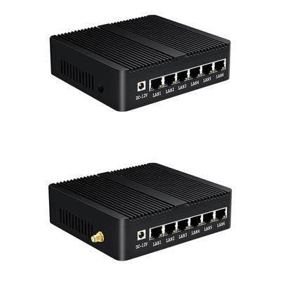 6 جيجابيت إيثيرنت RJ45 J1900 جهاز توجيه جدار الحماية أوبونتو جهاز توجيه سطح المكتب مع الواي فاي
