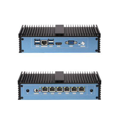 Intel Pentium 4415U المعالج جدار الحماية الحاسوب المصغر مع نظام التبريد بدون مروحة 6 Ethernet