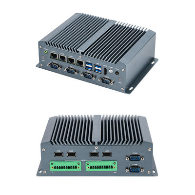 جهاز كمبيوتر صناعي بدون مروحة Intel Core i5 8250U 4 Ethernet GPIO كمبيوتر صغير مع COM