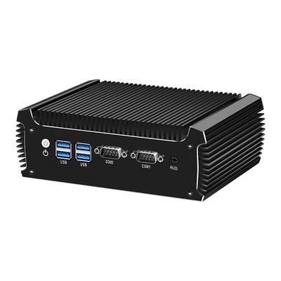 جهاز كمبيوتر صغير Intel Core i5 8250U مع ذاكرة وصول عشوائي (RAM) سعة 16 جيجابايت و 2 منفذ تسلسلي (COM) و 2 منفذ شبكة محلية (LAN) وجهاز كمبيوتر صناعي بدون مروحة