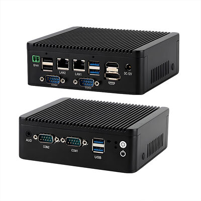 كمبيوتر صناعي صغير مزود بمعالج Intel AlderLake N100 ومنافذ LAN مزدوجة و4 منافذ تسلسلية 1 HD-MI و6 منافذ USB DDR4 كمبيوتر بدون مروحة