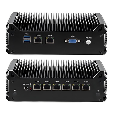جهاز التوجيه الناعم بمعالج Intel Celeron 3865U مع زر إعادة تعيين 8 LAN 1