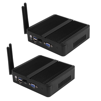 كمبيوتر مصغر من إنتل J1900 بجدار ناري Pfsense 4 منافذ جيجابت LAN يدعم ويندوز 10 وشاشتين